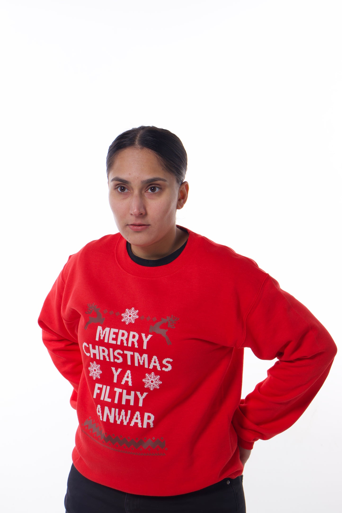 MERRY CHRISTMAS YA FILTHY JANWAR  - RED  SWEATSHIRT