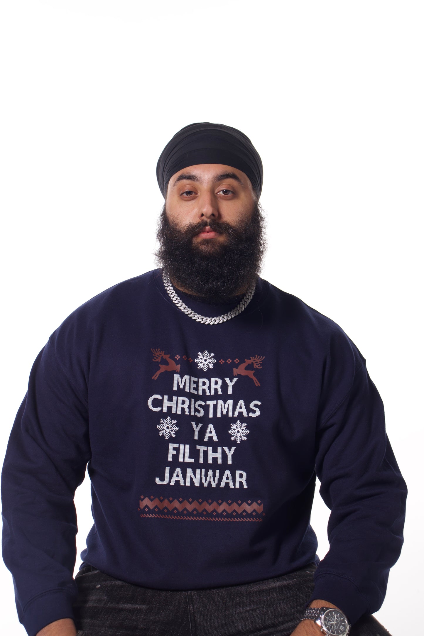 MERRY CHRISTMAS YA FILTHY JANWAR  - NAVY SWEATSHIRT