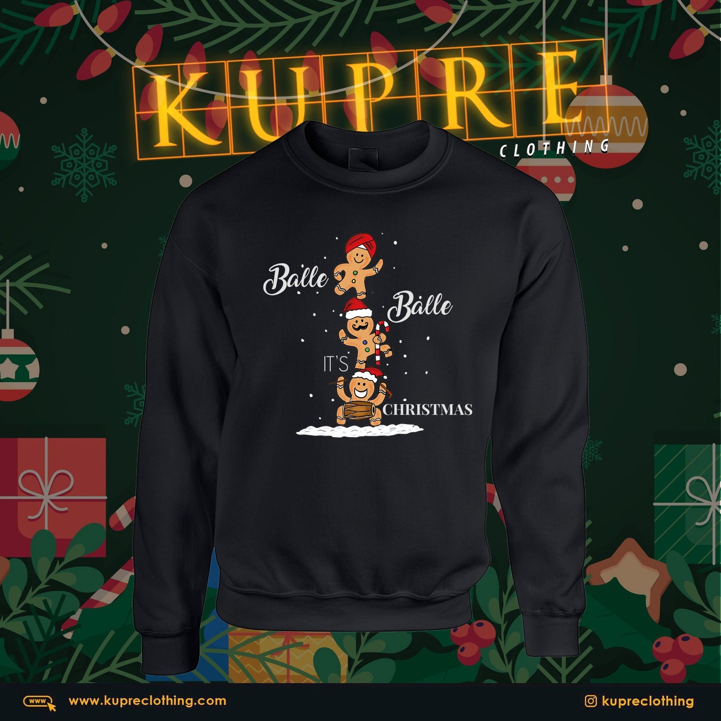 BALLE BALLE ITS CHRISTMAS  - BLACK SWEATSHIRT